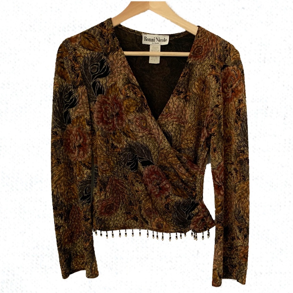 Floral beaded blouse